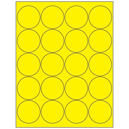 Bsc Preferred 2'' Fluorescent Yellow Circle Laser Labels, 2000PK BUY00091491